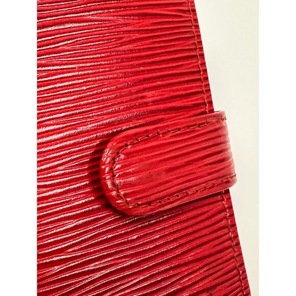 Authentic Louis Vuitton Red EPI Leather Compact Wallet Unisex Men's Women's - Picture 10 of 16